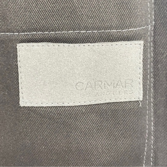 Carmar Denim Skirt US 8 Black Mini Pockets Silver Rings Elastic Drawstring Waist - Picture 5 of 10